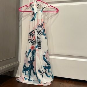 White, flowered halter sundress. NWOT.
